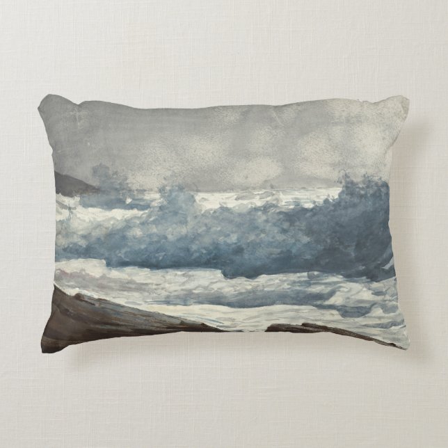 Winslow Homer - Prout's Neck, Breakers Accent Pillow (Front)