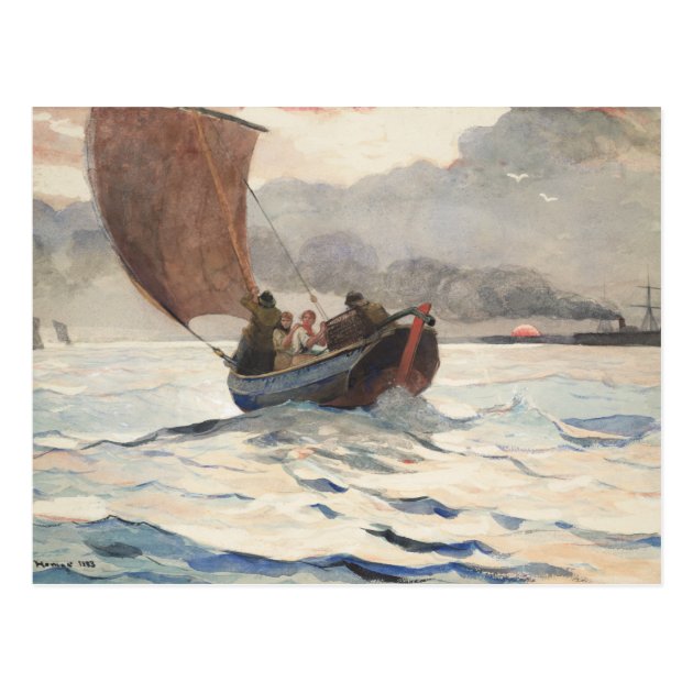 Winslow Homer - Returning Fishing Boats Postcard | Zazzle.com