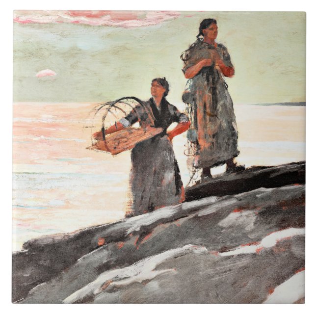 Winslow Homer - Saco Bay, famous painting Ceramic Tile (Front)