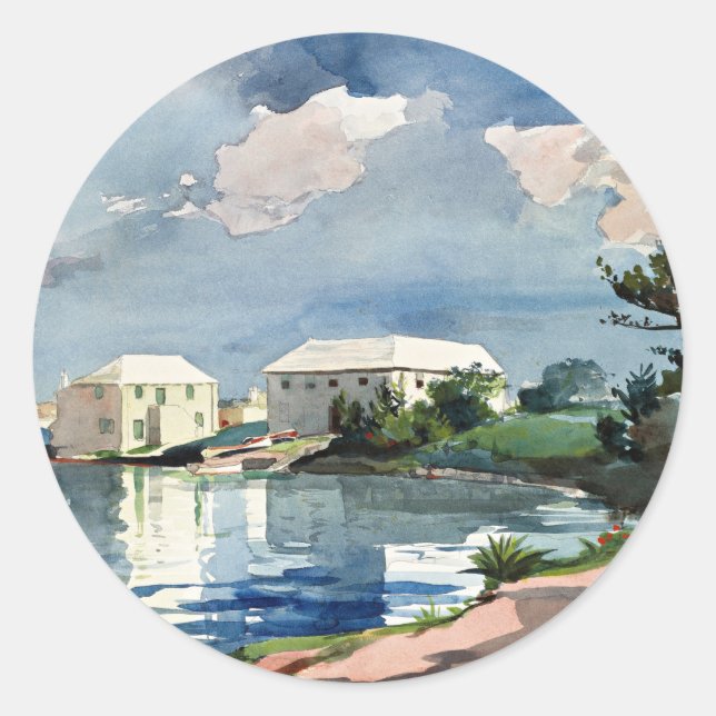 Winslow Homer, Salt Kettle, Bermuda Classic Round Sticker (Front)