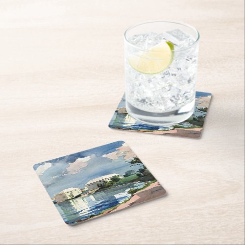 Winslow Homer Salt Kettle Bermuda Square Paper Coaster