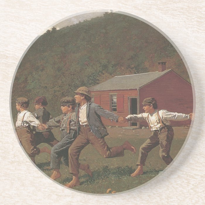 Winslow Homer Snap The Whip Beverage Coasters