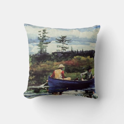 Winslow Homer The Blue Boat 1892 artwork Throw Pillow