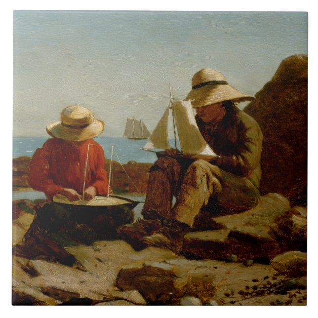 Winslow Homer - The Boat Builders Ceramic Tile (Front)