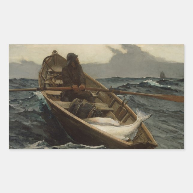 Winslow Homer - The Fog Warning Rectangular Sticker (Front)