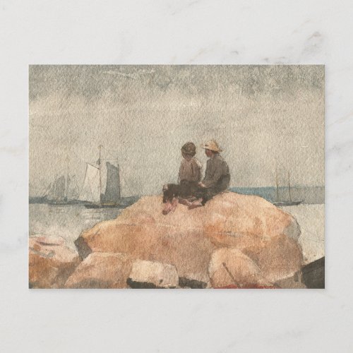 Winslow Homer _ Two Boys Watching Schooners Postcard
