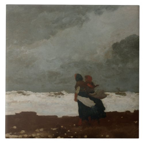 Winslow Homer _ Two Figures by the Sea Ceramic Tile