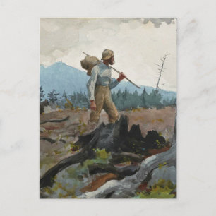Winslow Homer Vintage Watercolor Guide Woodsman Postcard