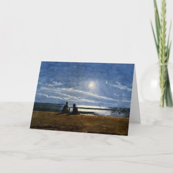 Winslow Homer Watercolor  Moonlight  Card by Virginia5050 at Zazzle
