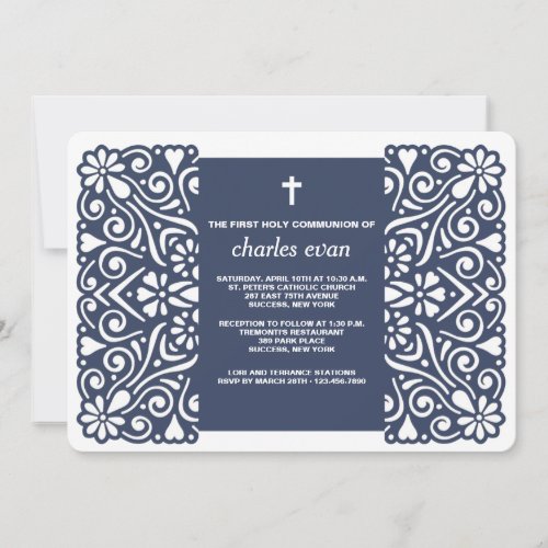 Winsome Spirit Blue Religious Invitation