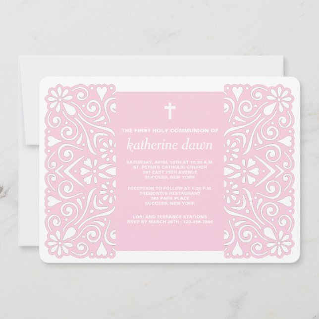 Winsome Spirit Pink Religious Invitation (Front)