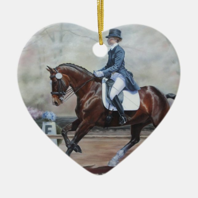 Winsor in Dressage Ceramic Ornament (Front)