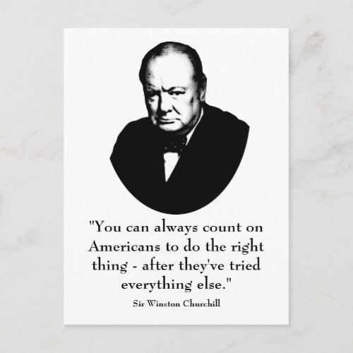 Winston Churchill and Funny Quote Postcard