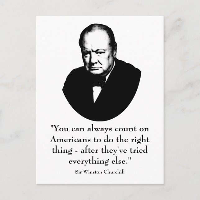 Winston Churchill and Funny Quote Postcard (Front)