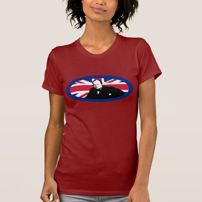Winston Churchill and Union Jack Design T-Shirt (Front)