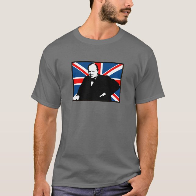 Winston Churchill and Union Jack T-Shirt (Front)