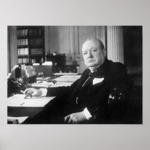 Winston Churchill at Number 10 Downing Street Poster