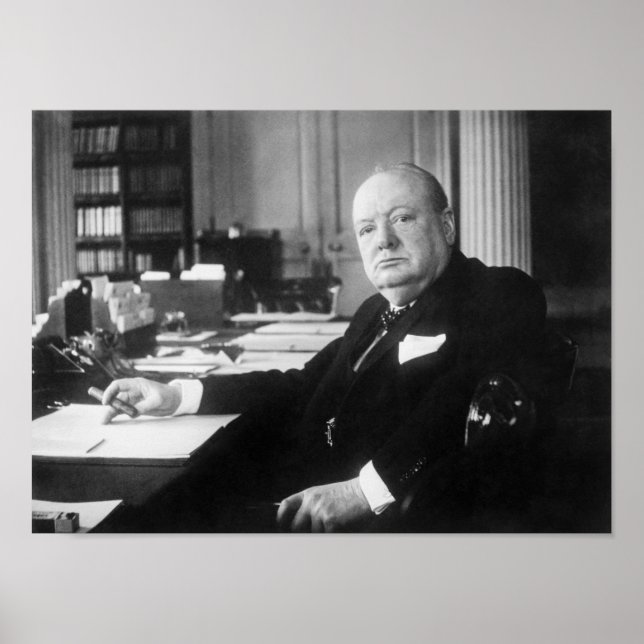 Winston Churchill at Number 10 Downing Street Poster (Front)