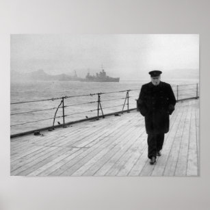 Winston Churchill At Sea Poster
