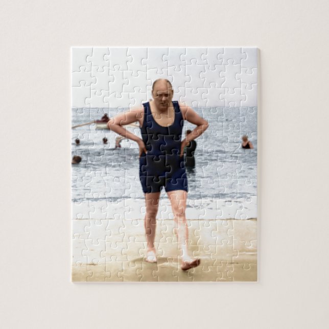 Winston Churchill at the seaside Jigsaw Puzzle (Vertical)