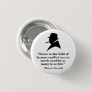 Winston Churchill Badge - Quote 11 Button