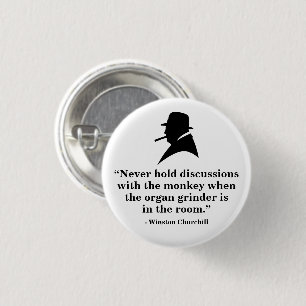 Winston Churchill Badge - Quote 16 Button