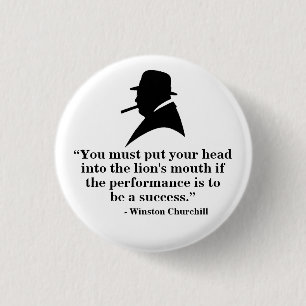Winston Churchill Badge - Quote 3 Button