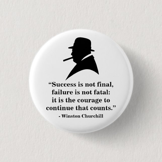 Winston Churchill Badge - Quote 5 Button (Front)
