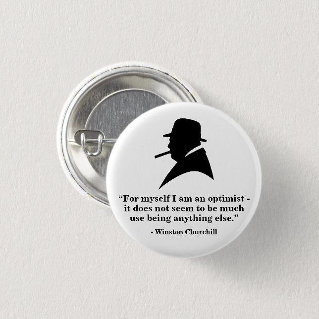 Winston Churchill Badge - Quote 6 Button (Front & Back)