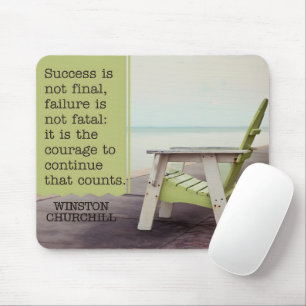 Winston Churchill "Courage" Inspirational Quote Mouse Pad