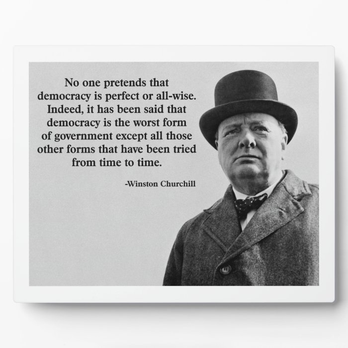 Winston Churchill Democracy Quote Plaque