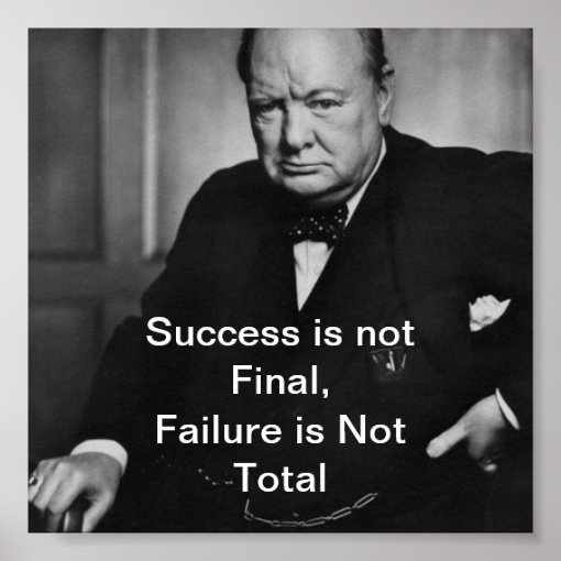 Winston Churchill - Desk Poster - Success | Zazzle