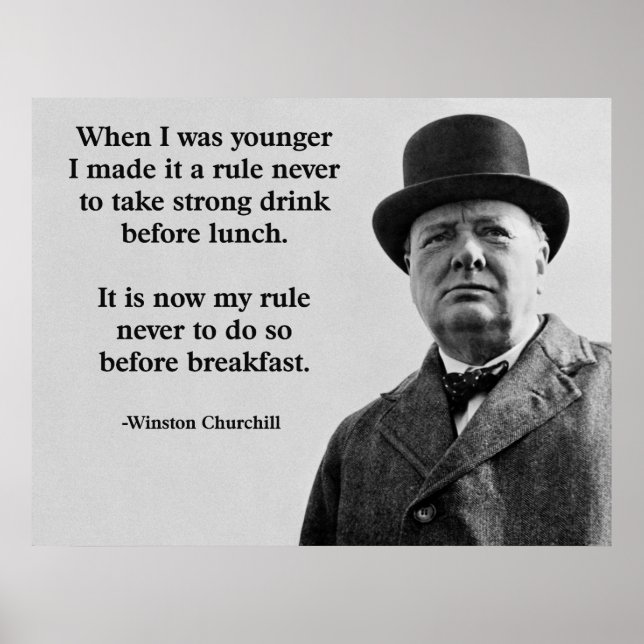 Winston Churchill Drinking Poster (Front)