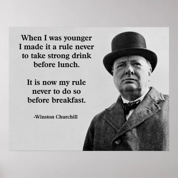 Winston Churchill Drinking Poster Zazzle Com