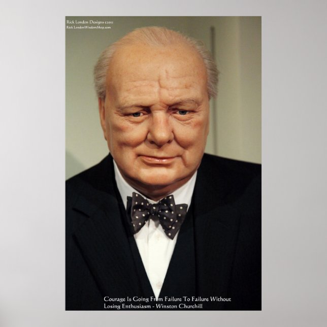 Winston Churchill Failure Wisdom Quote Poster (Front)