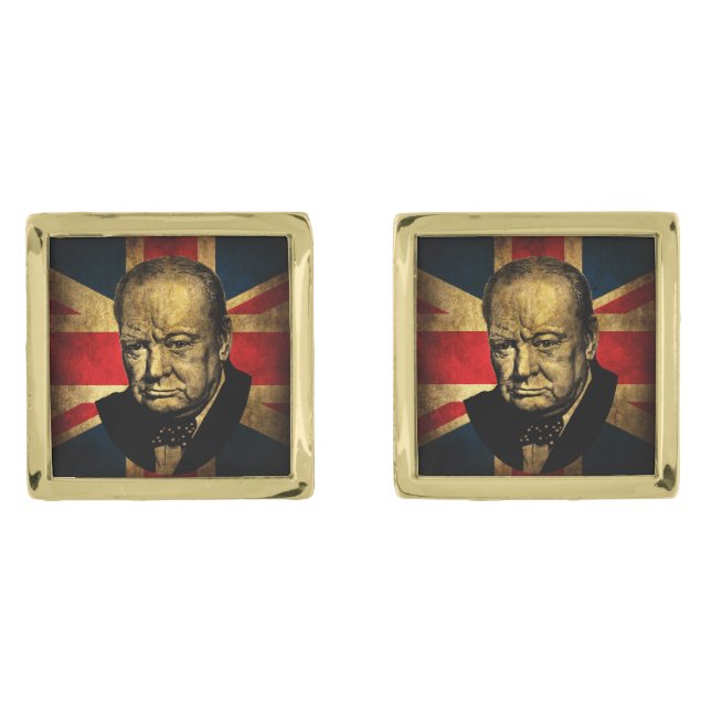Winston Churchill Gold Cufflinks (Front)