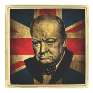 Winston Churchill Gold Finish Lapel Pin