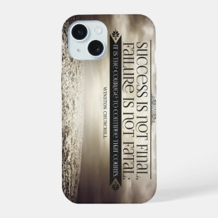 Winston Churchill Inspirational Quote "Courage" iPhone 15 Case