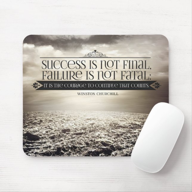 Winston Churchill Inspirational Quote "Courage" Mouse Pad (With Mouse)
