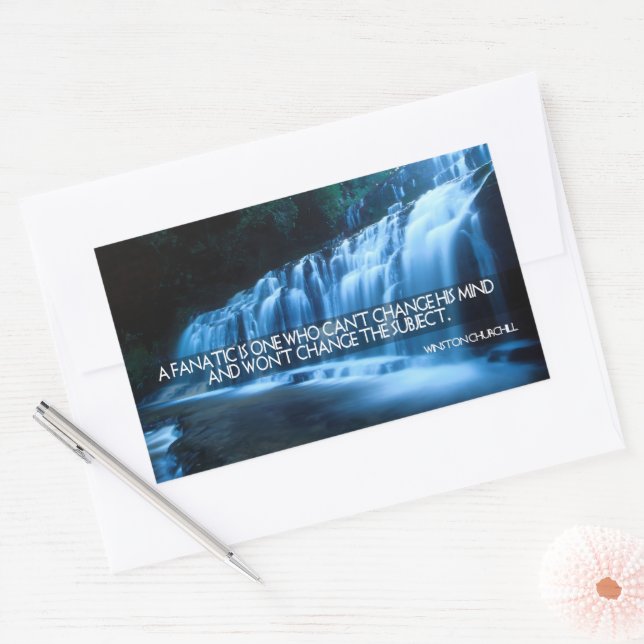 Winston Churchill Inspirational Quote "Fanatic" Rectangular Sticker (Envelope)