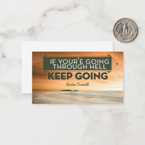 Winston Churchill Inspirational Quote Keep going Note Card