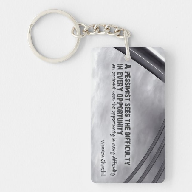 Winston Churchill Inspirational Quote Opportunity Keychain (Front)