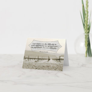 Winston Churchill Inspirational Quote Opportunity Letterpress Thank You Card