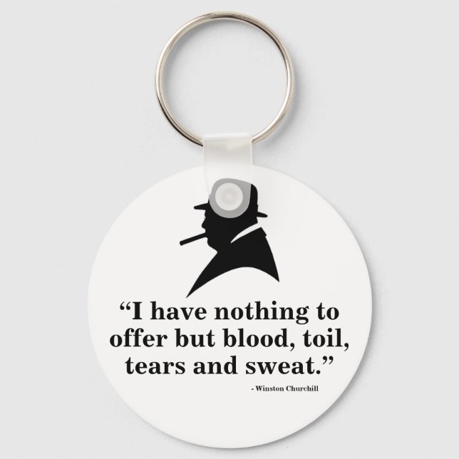 Winston Churchill Keyring - Quote 10 (Front)