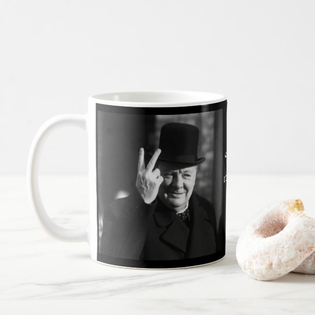 Winston Churchill Mug - Quote 6 (With Donut)