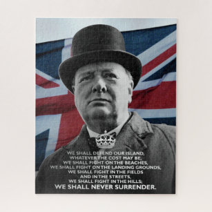 Winston Churchill "Never Surrender" Jigsaw Puzzle