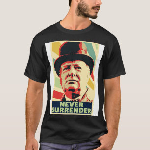 Winston Churchill Never Surrender Vintage Colors T-Shirt