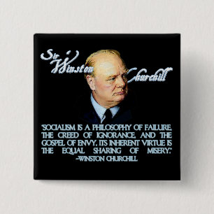 Winston Churchill on Socialism Pinback Button