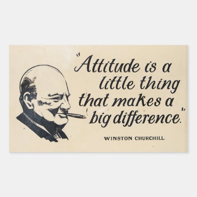 Winston Churchill Quotation Rectangular Sticker (Front)