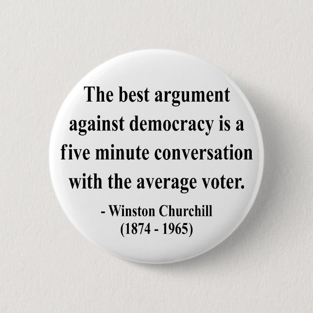 Winston Churchill Quote 10a Button (Front)